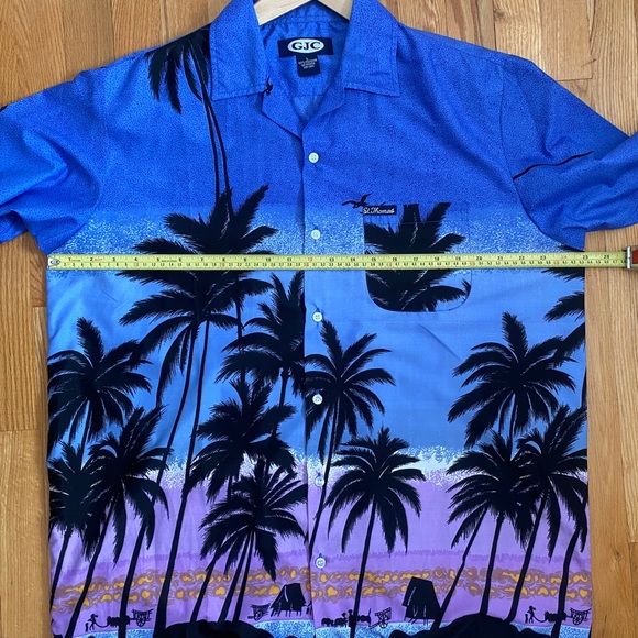 GJC VTG Hawaiian Style Short Sleeve Botton Down Shirt Men Size Large St. Thomas - Picture 7 of 14
